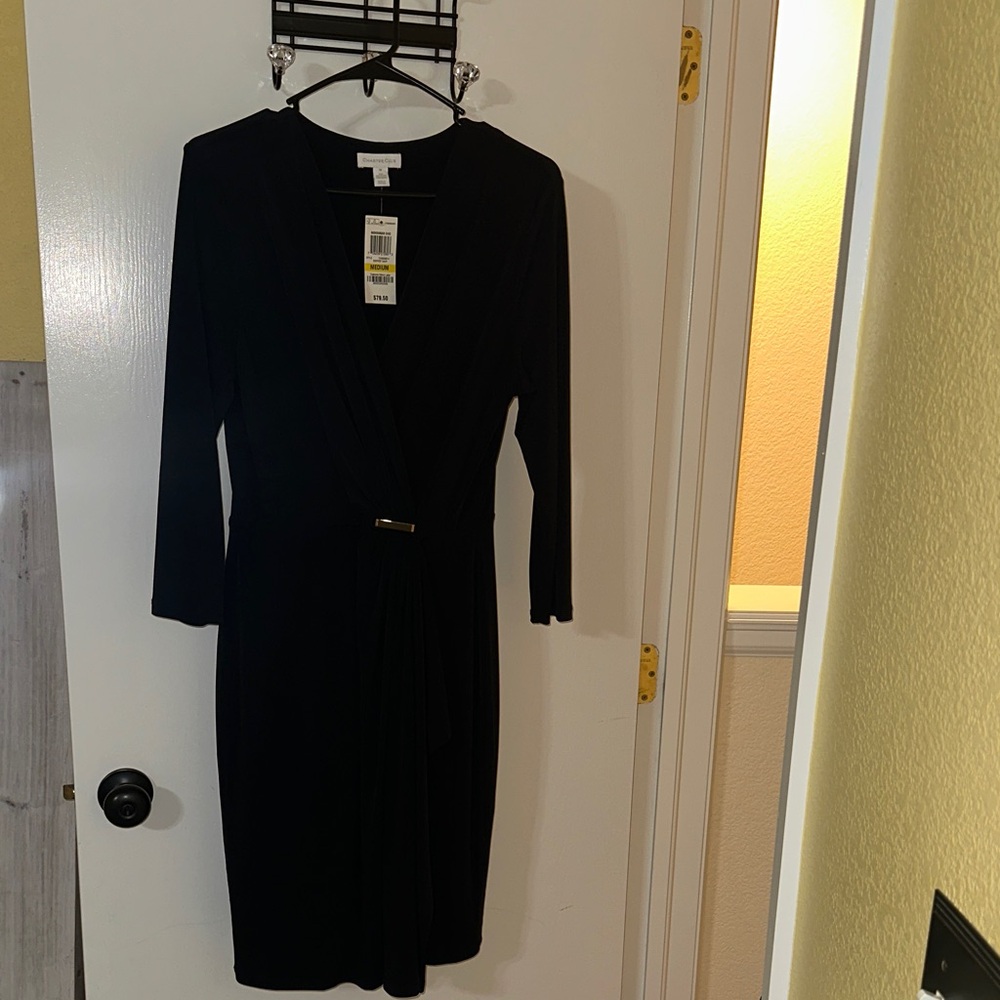 Charter Club Black Long Sleeve Dress